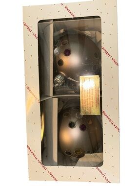 Dillards Trimmings Vtg Glass Ornaments Fun Multicolor Floral Embellishment